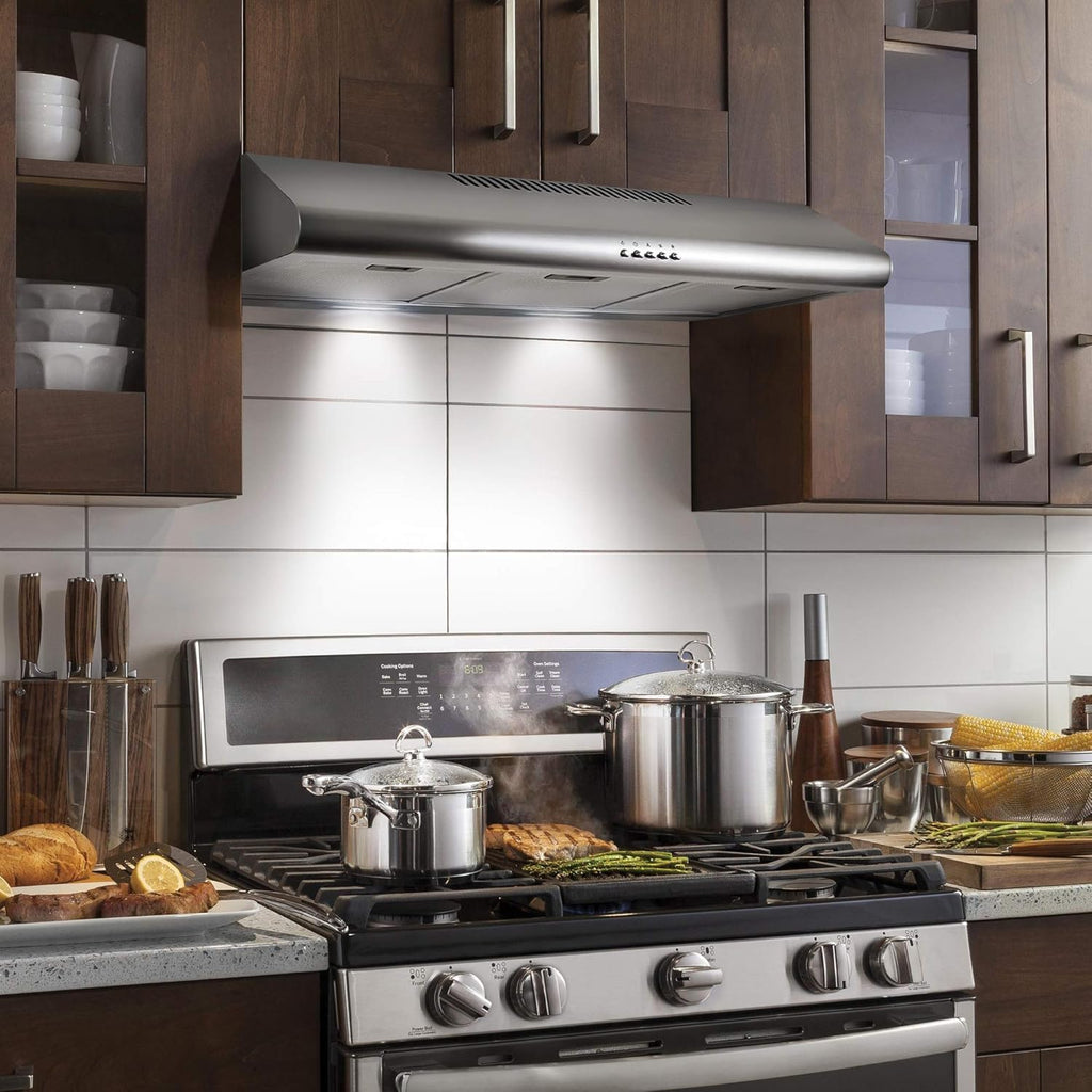 36 in. Under Cabinet Range Hood with 3 Speed Exhaust Fan, Reusable Filter and LED Lights in Stainless Steel X215828