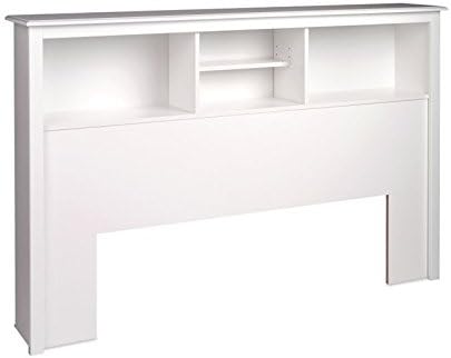 White Queen Bookcase Platform Storage Bed N827