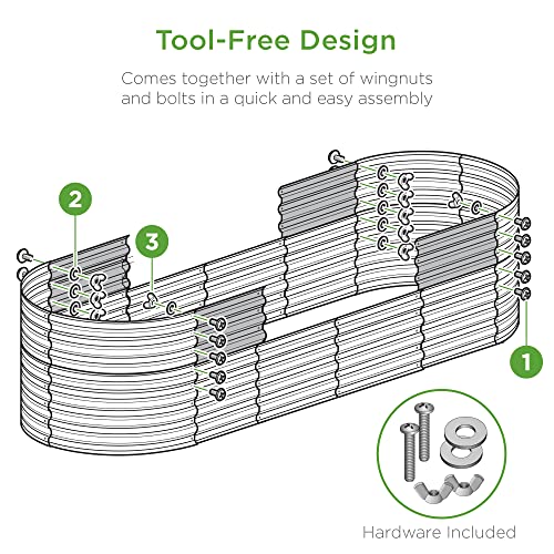 8x2x2ft Metal Raised Garden Bed, Charcoal V2175