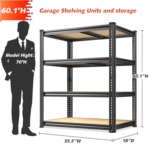 5-Tier Adjustable Metal Garage Shelving 72.1" H (2 Pack) E96119