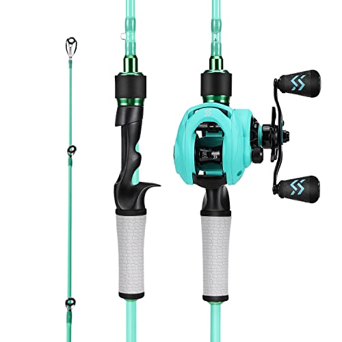 Spinning & Baitcasting Fishing Rod Reel Combo with Graphite Blanks, Stainless Steel Guides V1899