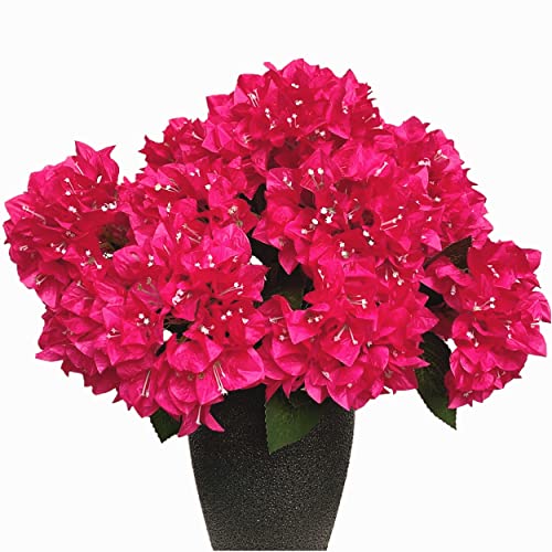 Set of 4 Artificial Bougainvillea Silk Flowers Bouquet (Fuchsia) F677