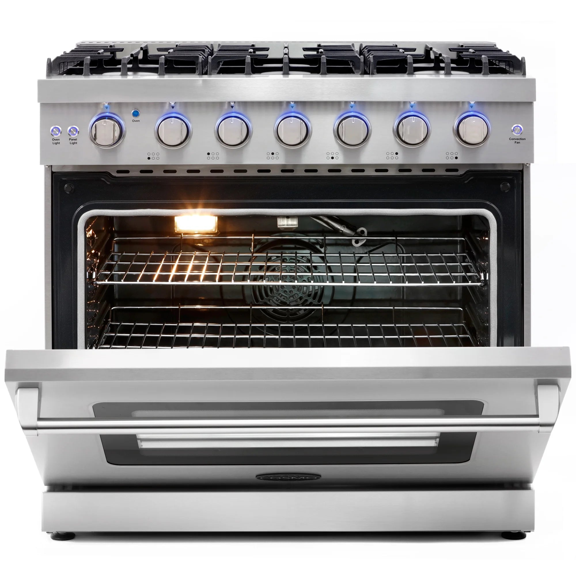 2 Piece Kitchen Appliance Package with 36" Freestanding Gas Range & 36" Island Range Hood N923261