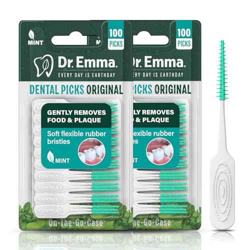 Mint Soft Rubberized Tooth Picks 100Ct/Pack, 2 Packs (200Ct) M834379