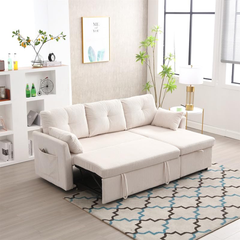 Orange L Shaped Convertible Sectional Sofa with Chaise Z498065