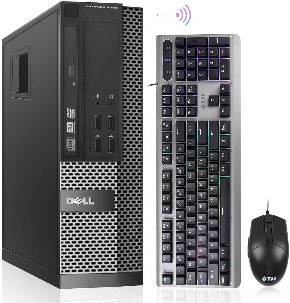 Dell OptiPlex 9020 i7 Desktop Computer, 32GB Ram 512GB SSD, Intel Core i7-4790 3.60GHz, AC7260 Built-in WiFi 5, Dual Monitor Support, DVD-RW, Windows 10 Pro 64bit, RGB Keyboard and Mouse (Renewed) C914