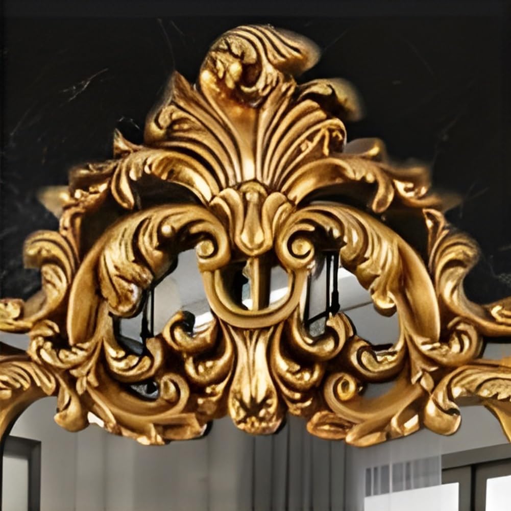 Antique Ornate Gold Wall Mirror with Resin Frame U22328