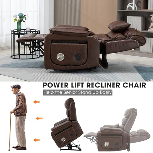 Power Lift Recliner with Massage and Heat, Dual Motor, 2 Remote Controls T7311