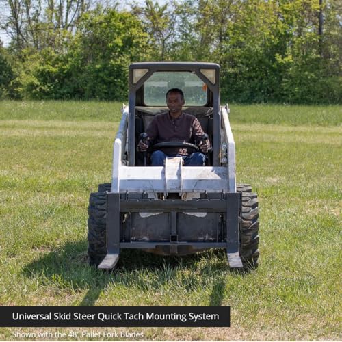 45" Skid Steer Pallet Fork Frame Attachment, 36" Fork Blades, 4,000 LB V356