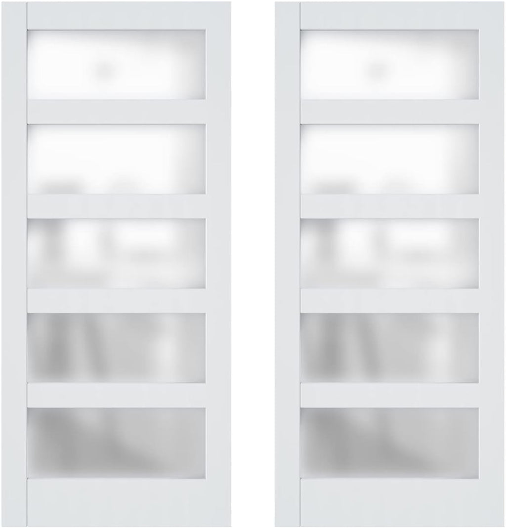 36''x84'' Frosted Glass Barn Door x 2 K907