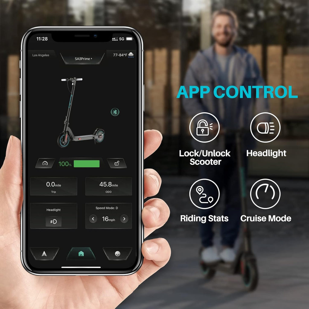 Gray Electric Scooter with 10" Airless Tire, 28 Miles Range, 350W Motor, 20 MPH Max Speed Z2438