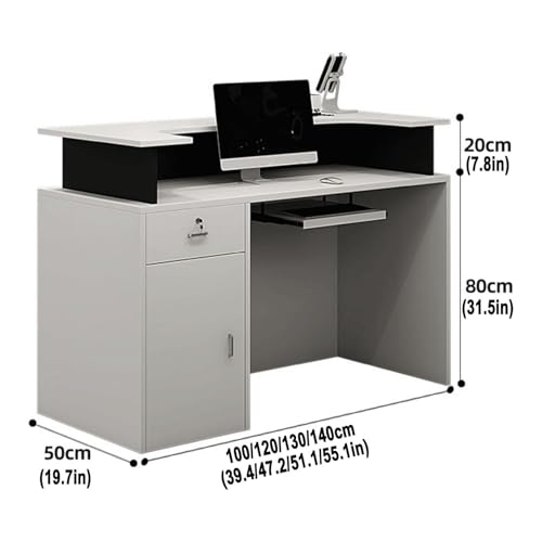 Lockable Wooden Reception Desk with Led Light G435803