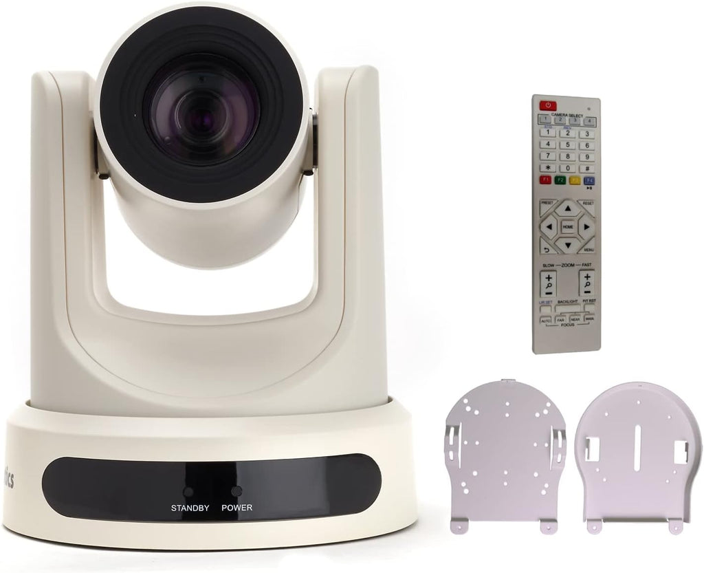 Grey 12X Zoom Live Streaming Camera with Black Ceiling Mount D3348