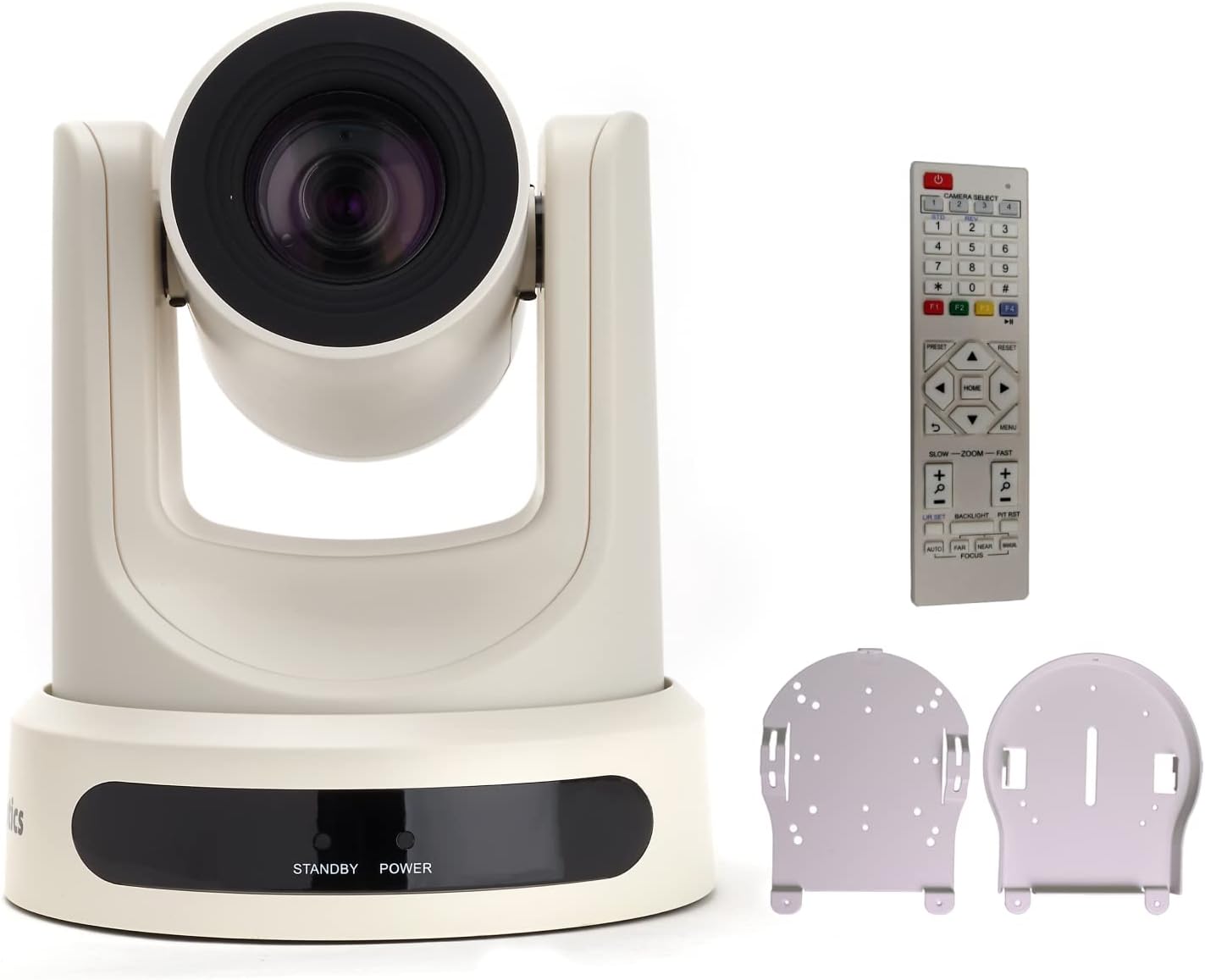 Grey 12X Zoom Live Streaming Camera with Black Ceiling Mount D3348
