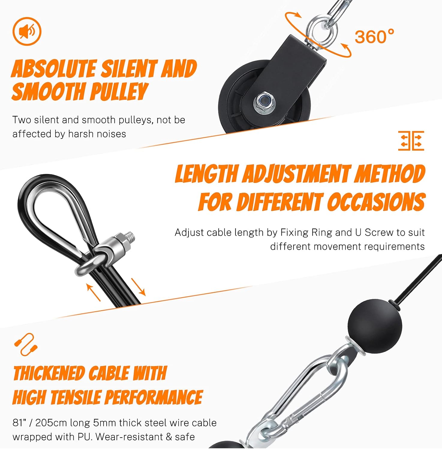 2 Weight Cable Pulley System for Home Gym B148