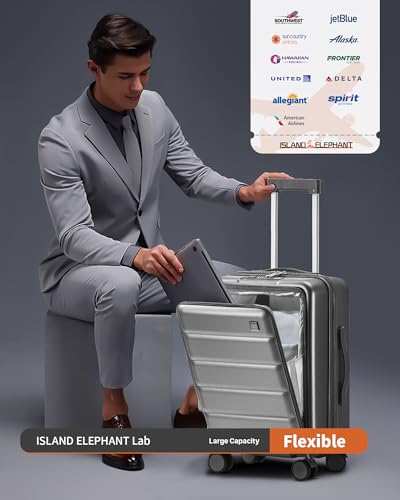 Grey Hardside Carry On Luggage with TSA Lock M3864