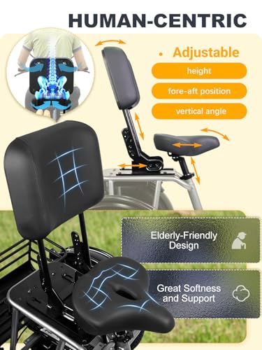 1200W Electric Tricycle, 3 Wheel, 450lbs Load, 4'' Wide Fat Tire Q12502
