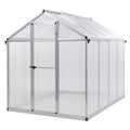 White 6' x 8' Polycarbonate Greenhouse with Aluminum Frame W229