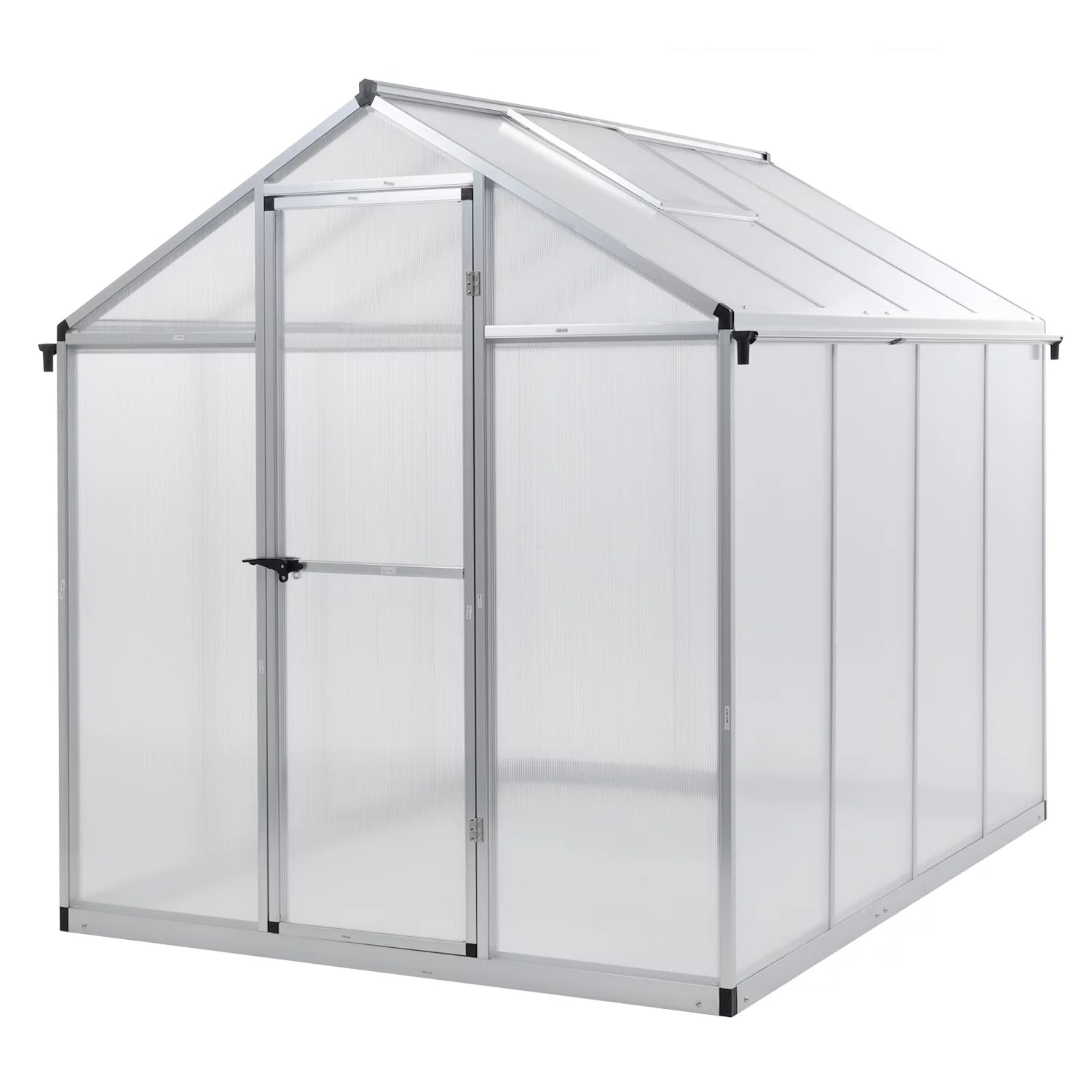 White 6' x 8' Polycarbonate Greenhouse with Aluminum Frame W229