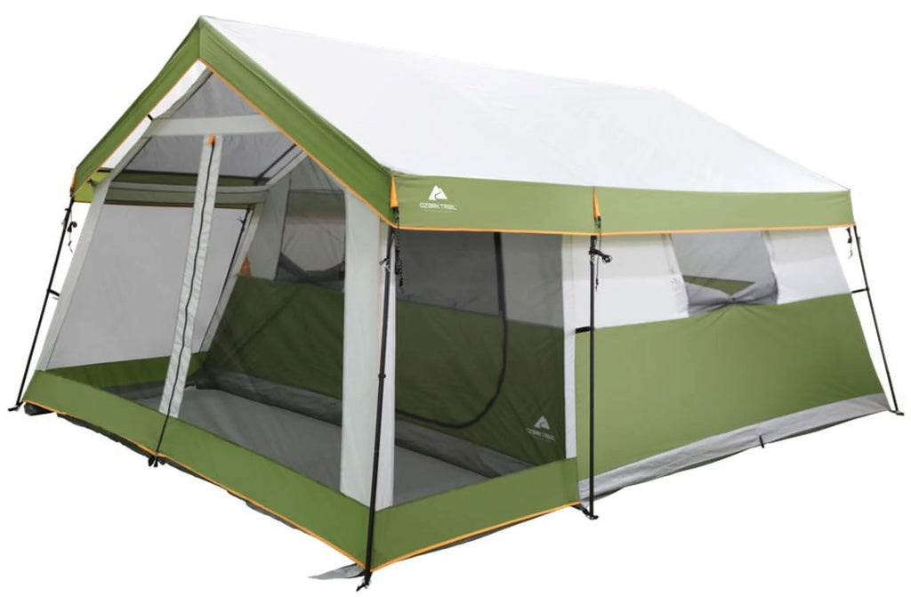 8-Person Family Cabin Tent with Screen Porch, Green Q56587