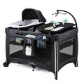 4 in 1 Portable Baby Crib with Bassinet, Mattress, Changing Table (Black) Q6865