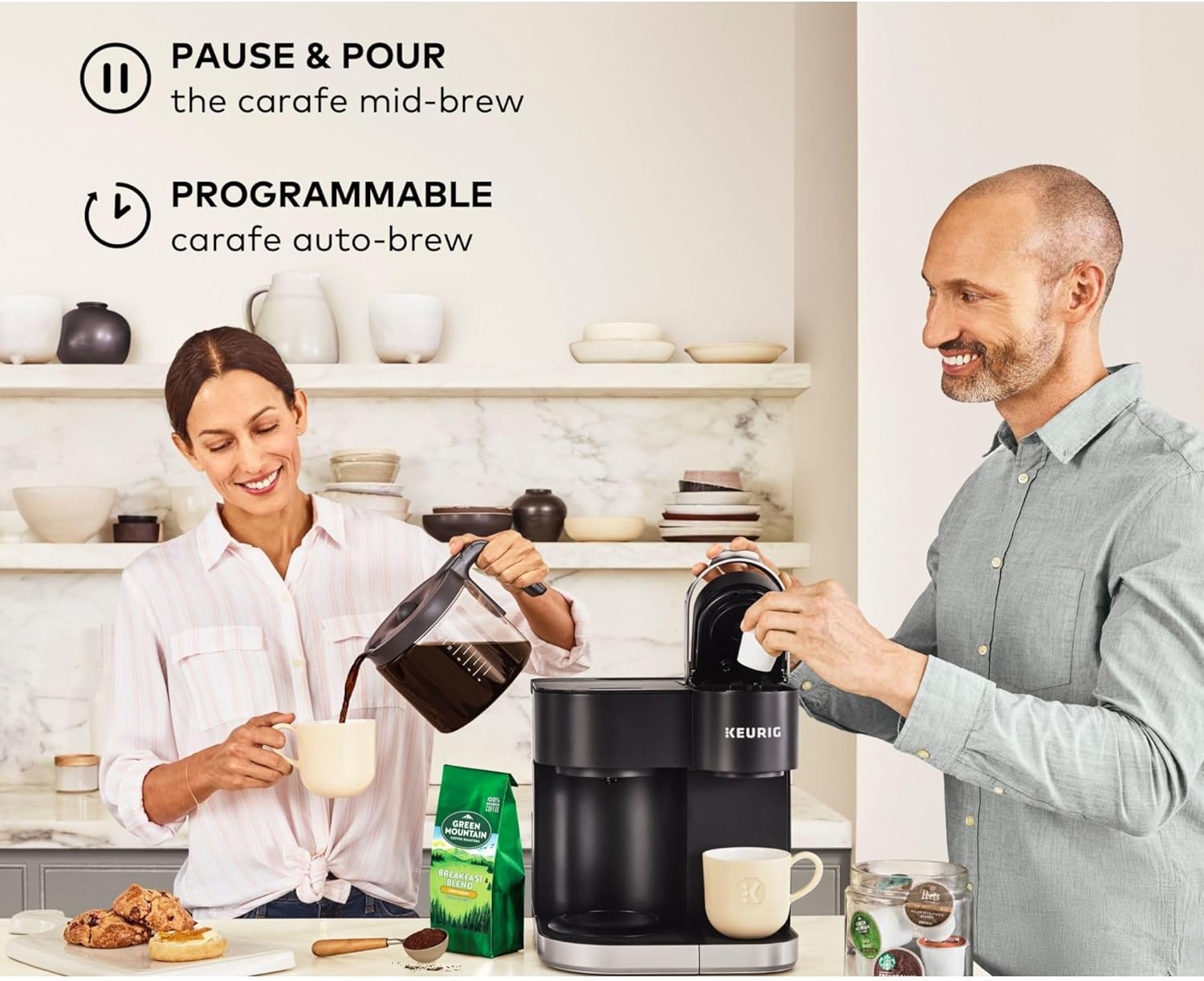 Black Single Serve & Carafe Coffee Maker E371