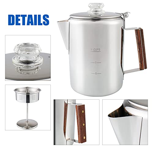 9 Cup Stainless Steel Coffee Percolator H69181