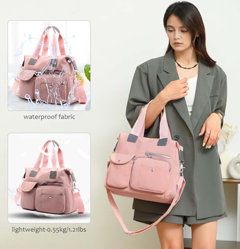 Waterproof Nylon Multi Pocket Shoulder Tote Bag R81394
