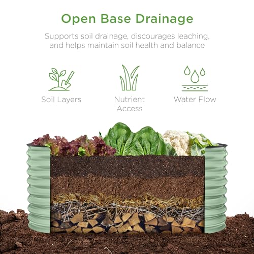 8x2x2ft Metal Raised Garden Bed, Charcoal V2175