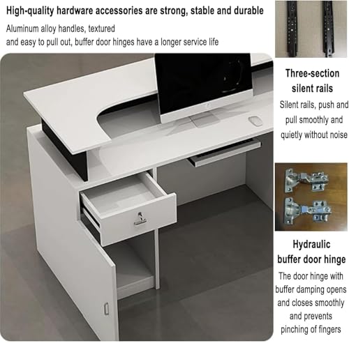 Lockable Wooden Reception Desk with Led Light G435803
