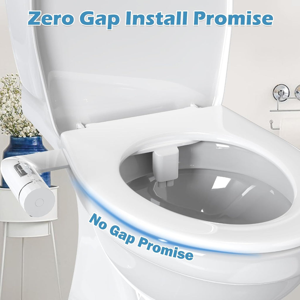 Ultra-Slim Bidet Attachment, Dual Nozzles, Adjustable Water Pressure, Non-Electric, Auto Self Cleaning V8920