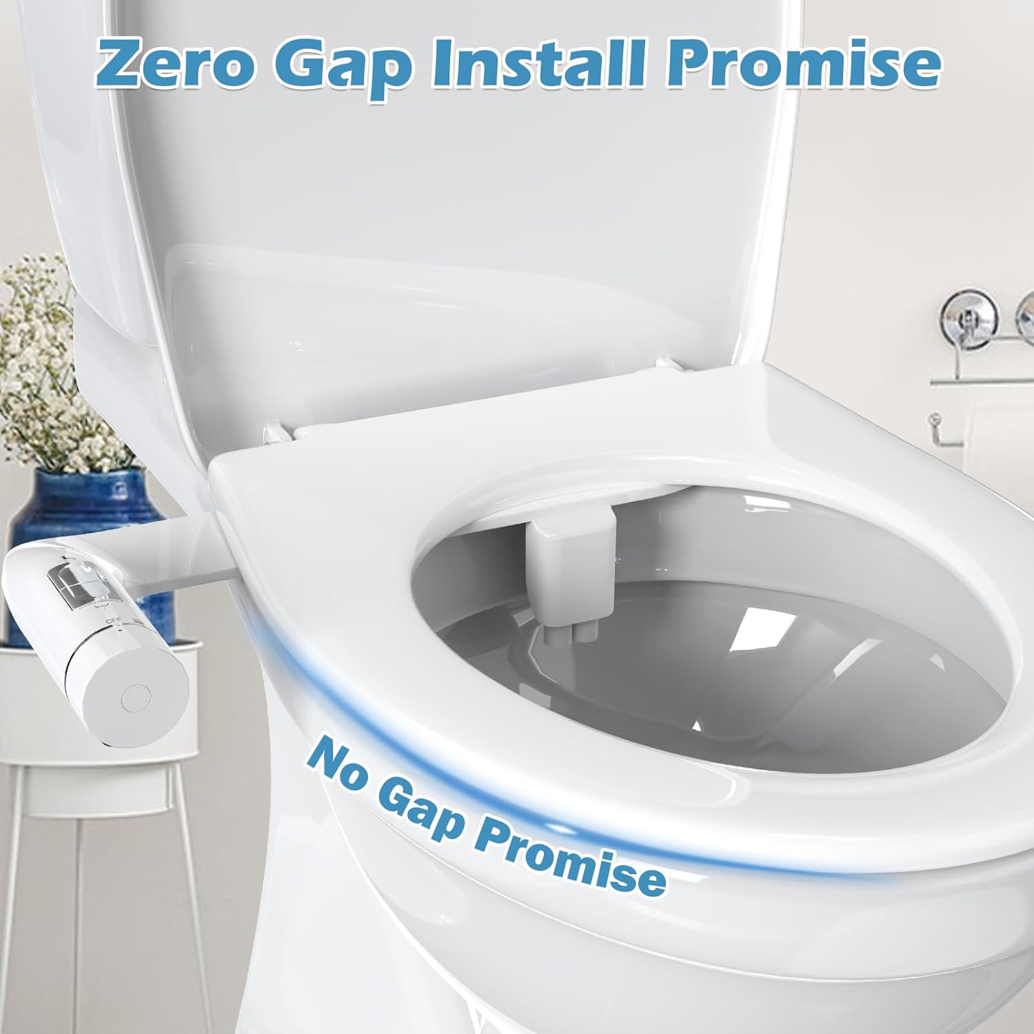 Ultra-Slim Bidet Attachment, Dual Nozzles, Adjustable Water Pressure, Non-Electric, Auto Self Cleaning V8920