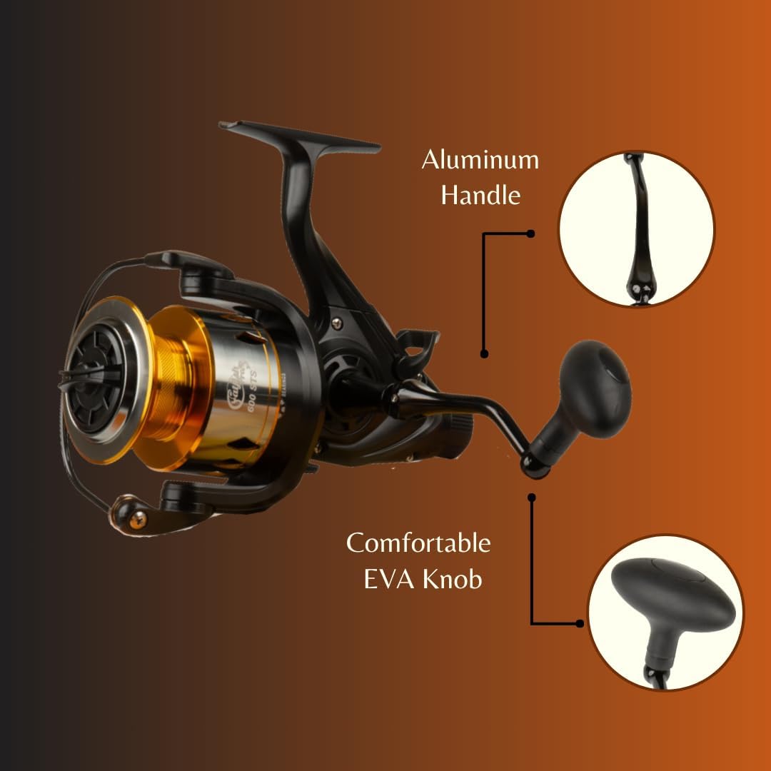 Spinning Reel 600 STS, 5.2:1 Gear, 22lb Drag, Aluminum Spool J2851