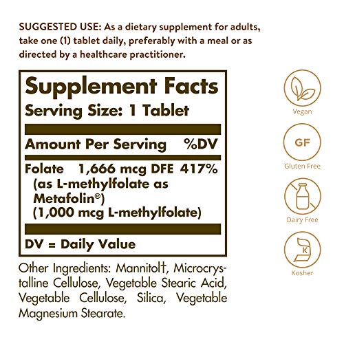 Folate 1000 mcg, 120 Tablets L89945