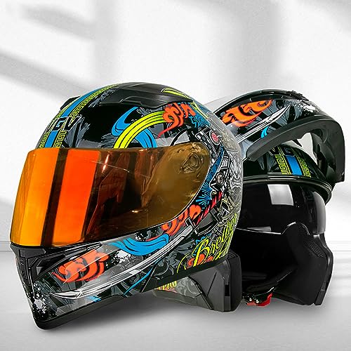 Flip up Front Motorcycle Helmet, Night Vision Modular Integrated Helmet, Lightweight Helmet T979627