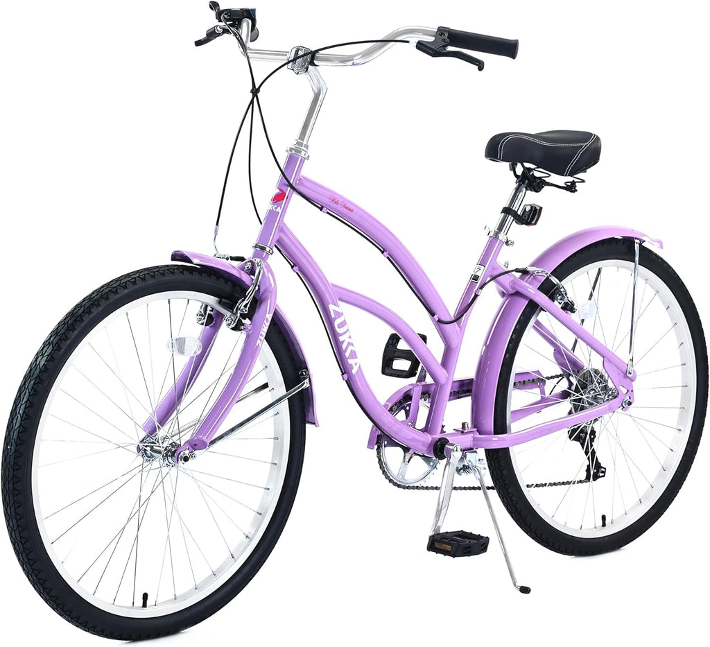 26 Inch 7 Speeds Steel Frame Beach Cruiser Bike V948728
