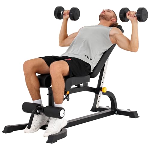 Adjustable Utility Bench with Leg Developer Preacher Curl Attachment Y201