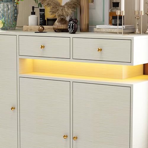 Light Grey Shoe Cabinet with 3 Doors and 2 Drawers K353