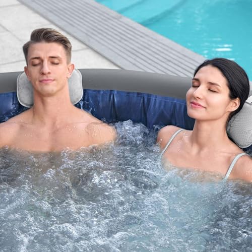 Gray Inflatable Hot Tub with Cover Q633224