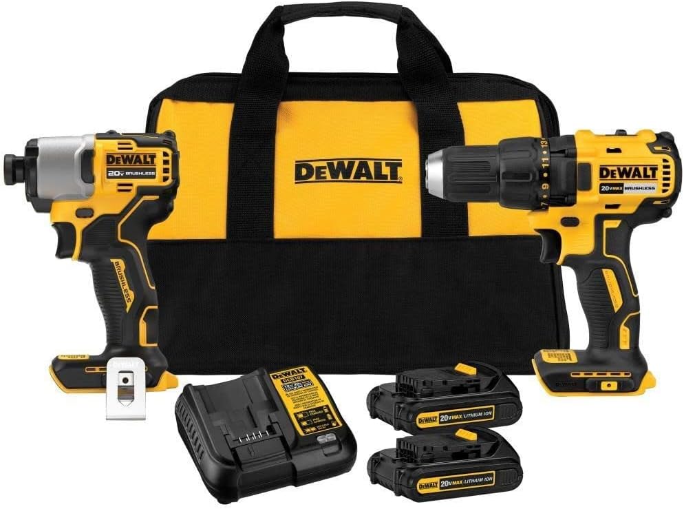 20V MAX Brushless Cordless Drill Driver and Impact Driver Combo Kit with 2 Batteries P10702