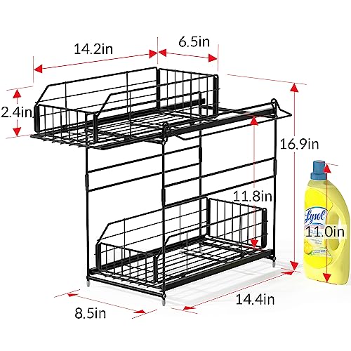 2 Tier Pull Out Cabinet Organizer with Hanging Rail E444