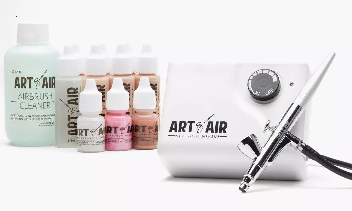 6pc Foundation Set with Blush, Bronzer, Shimmer and Primer Airbrush Kit A834766