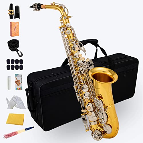 Black/gold keys Eb Alto Saxophone with Case M3844
