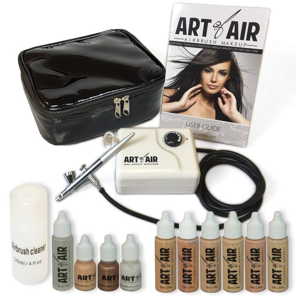 6pc Foundation Set with Blush, Bronzer, Shimmer and Primer Airbrush Kit A834766