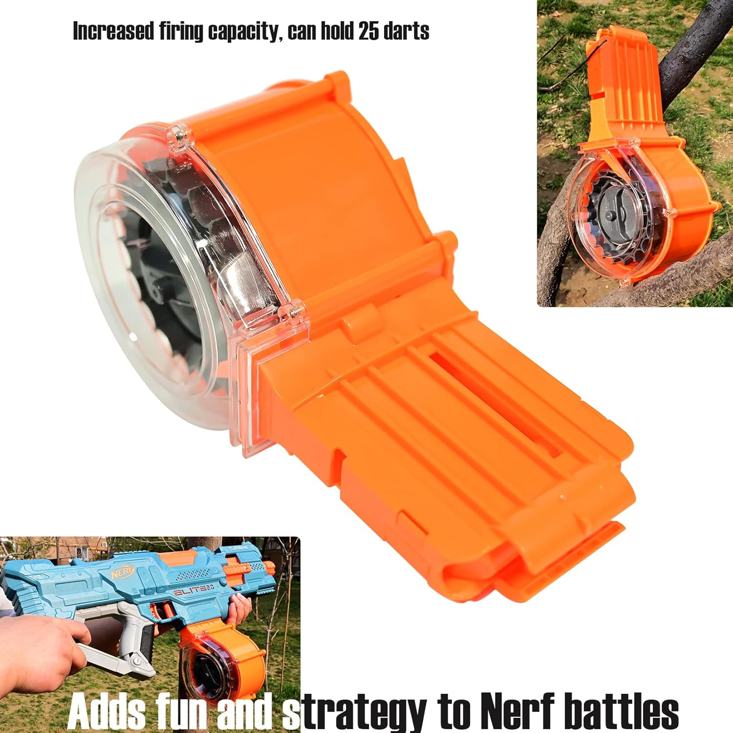 25-Dart Drum Magazine for Nerf Blasters M6119