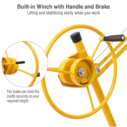 Drywall Lift Panel Hoist 150LBS with Adjustable Telescopic Arm & 3 Lockable Wheels P655