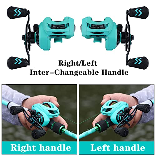 Spinning & Baitcasting Fishing Rod Reel Combo with Graphite Blanks, Stainless Steel Guides V1899