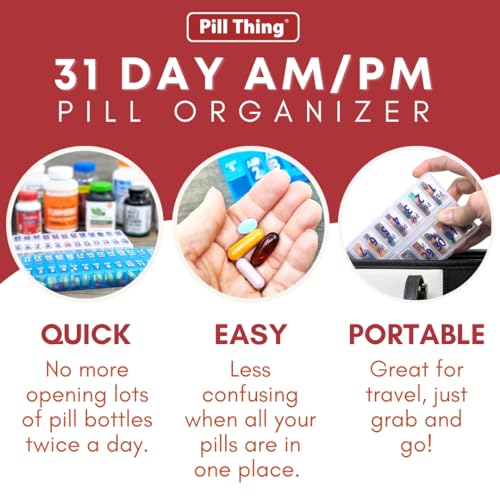 Blue 31 Day AM PM Pill Box Organizer Set K493