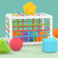 Shape Sorter Baby Toys with Storage Cube Bin & Sensory Shape Blocks Q541