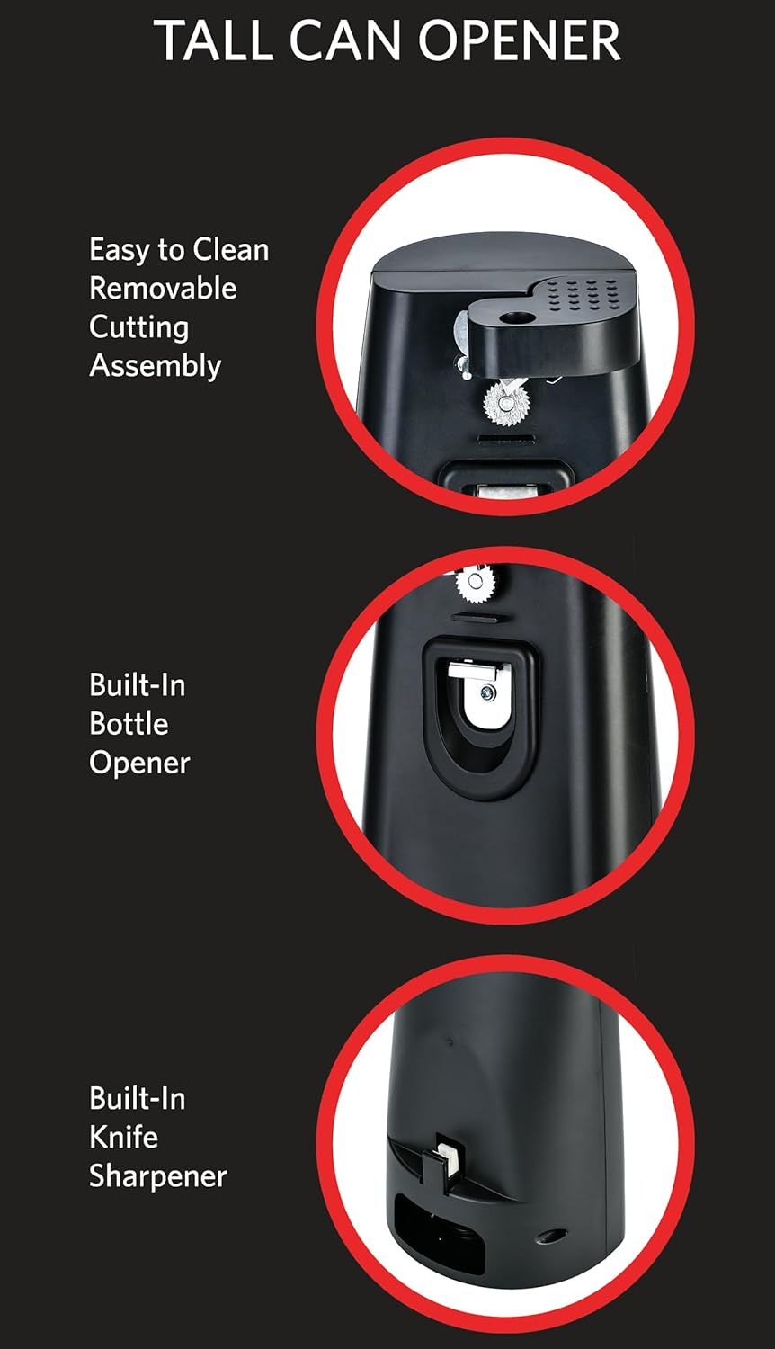Black Tall Can Opener U7722